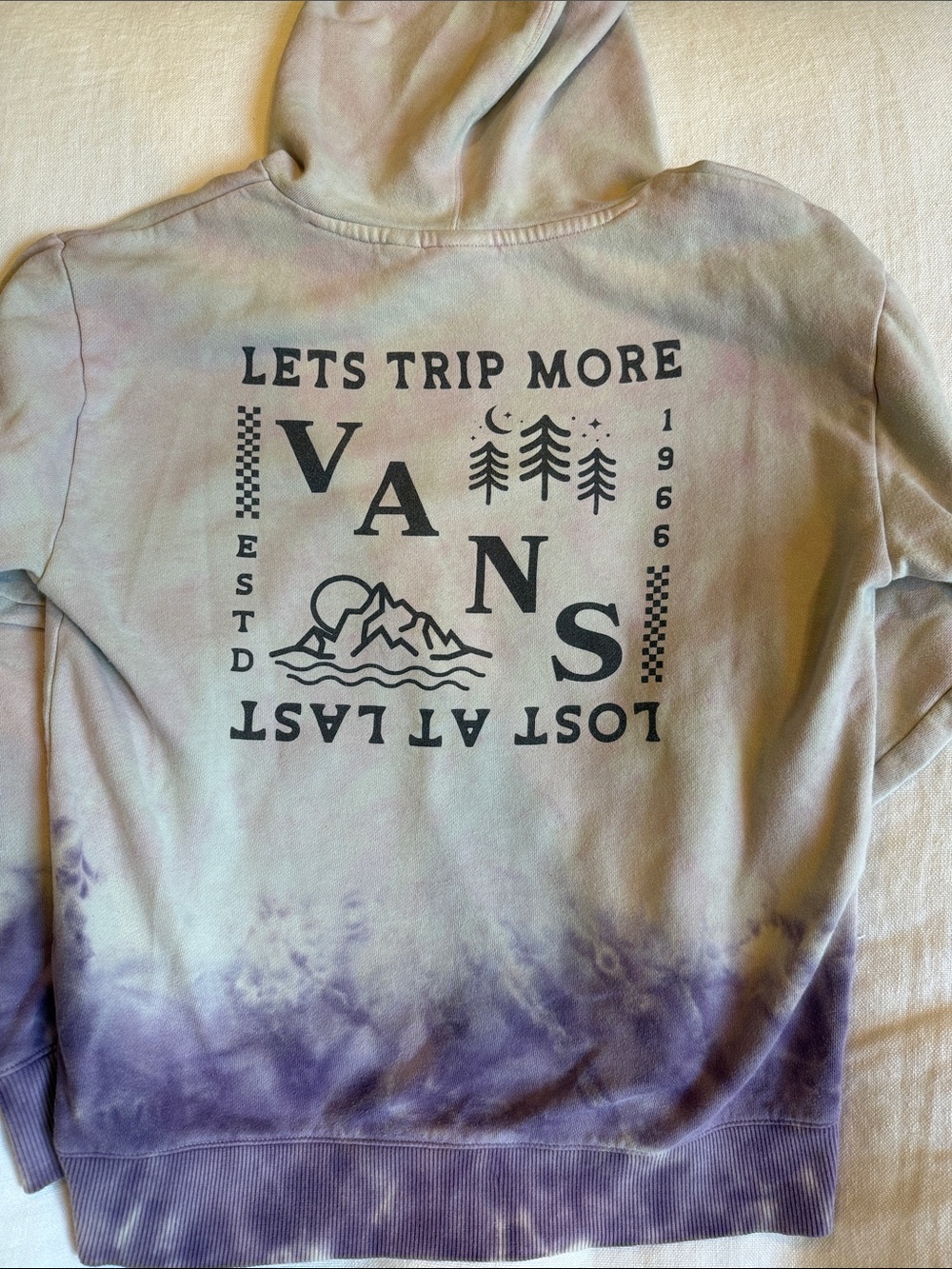 Vans Tie-Dye Hoodie in Purple and Cream